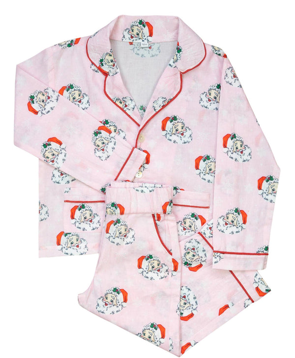 Vintage Santa Pajamas (Blue & Pink)