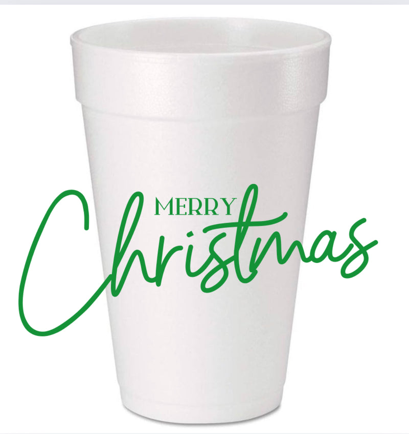 Merry Christmas Wrap Around Cups & Coordinating Napkins (Copy)