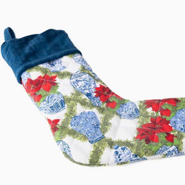 Classic Christmas Hydrangea Stocking