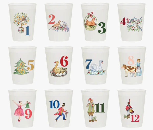 All 12 Twelve Days of Christmas Frost Flex Cups