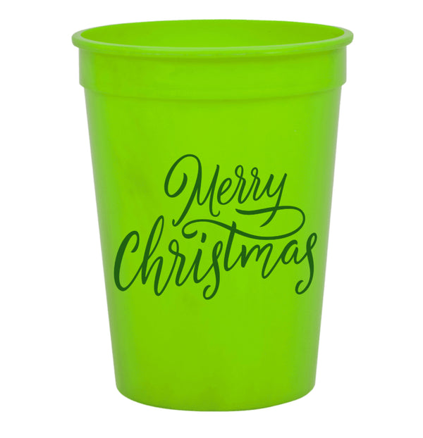 Merry Christmas Stadium Cups (with LIDS!) and Napkins