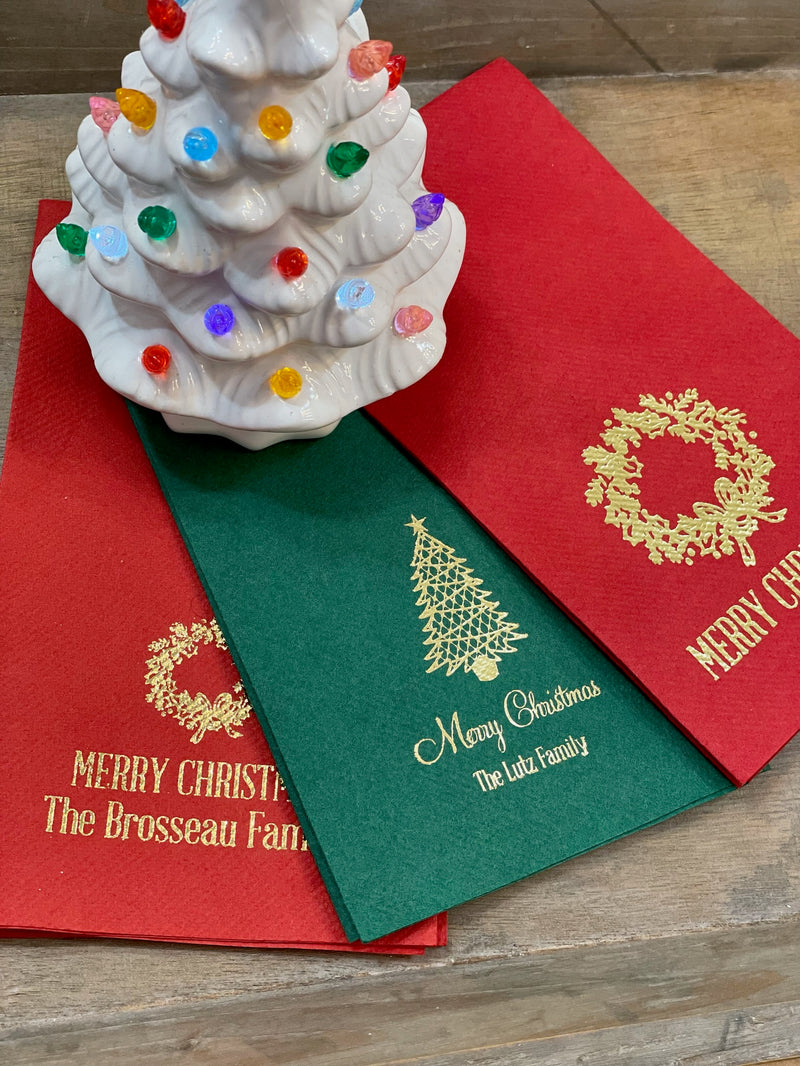 PERSONALIZED Christmas Disposable Guest Towels