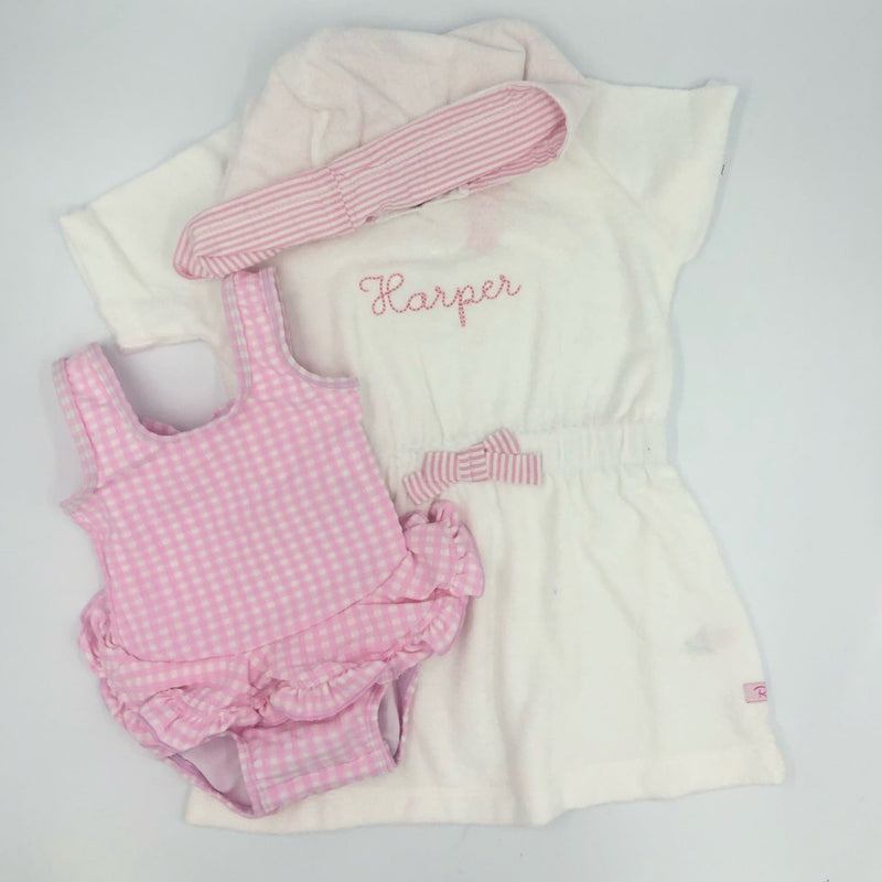 Pink Gingham Seersucker Infant Suit