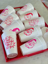 Vintage Santa (Styrofoam, Coffee or Frost Flex Cups) -  Red or Pink