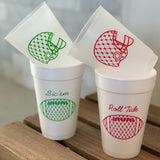 Chic Football- 16 oz, Styrofoam - Sleeve of 10