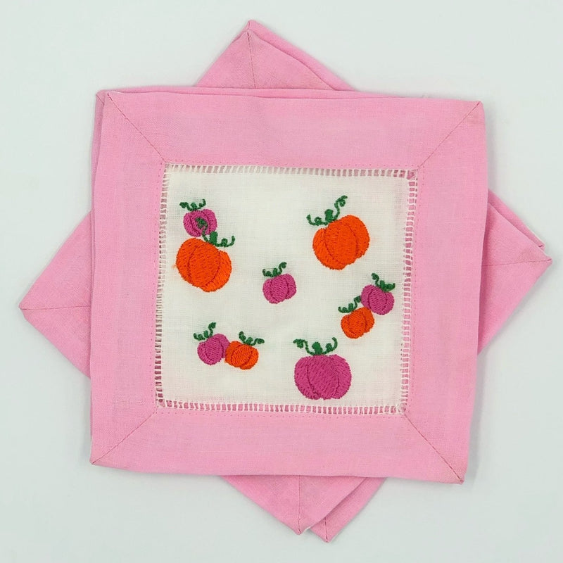 Pink Pumpkin Cocktail Napkins - Set of 4