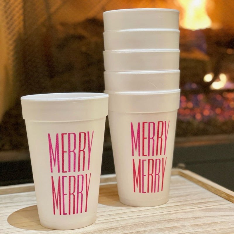 MERRY cups (Hot Pink & Red)