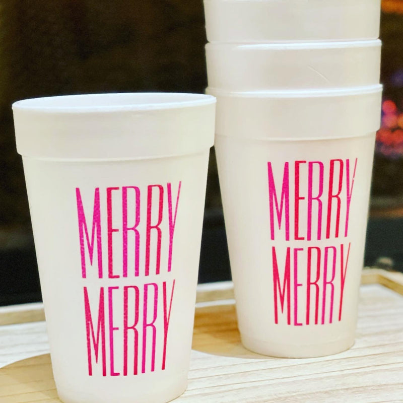 MERRY cups (Hot Pink & Red)