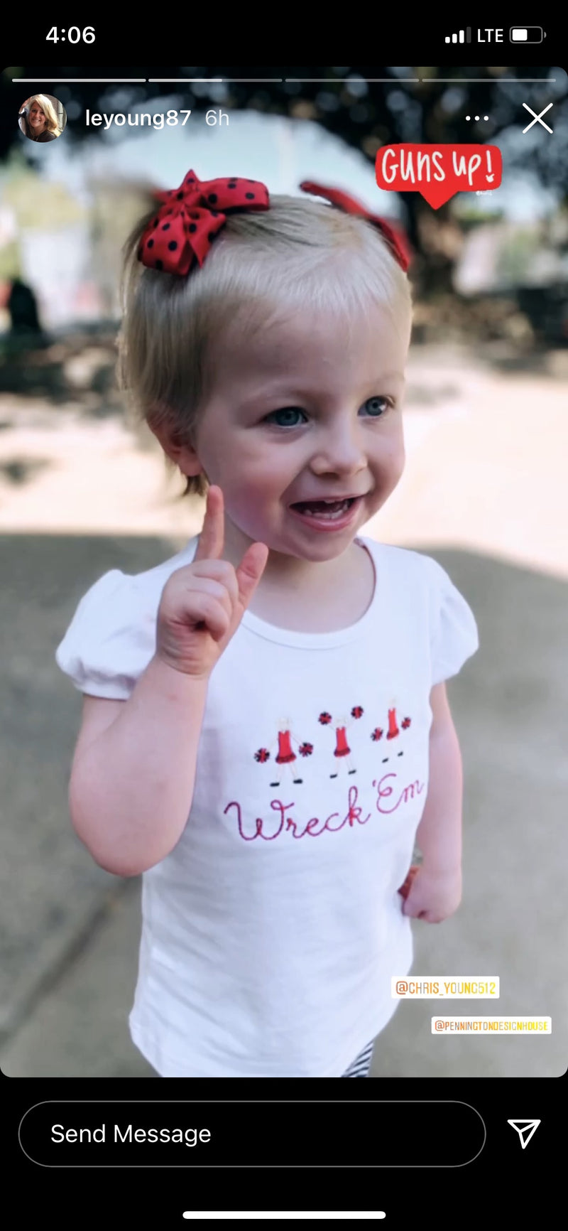 Girl's Cheerleader Ruffle Sleeve Tee