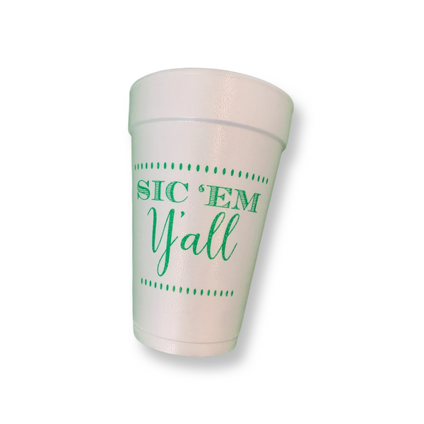 Personalized Sic'Em Styrofoam Cups